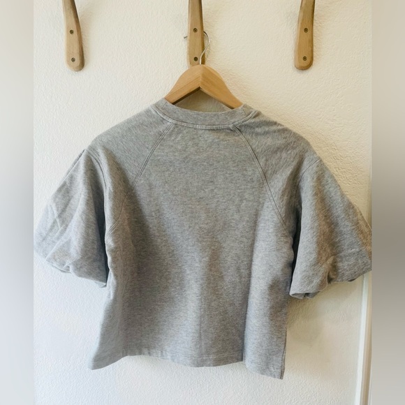 Madewell Puff Sleeve Sweatshirt Tee in Hthr Gym Class Grey, Size XXS - Picture 3 of 3